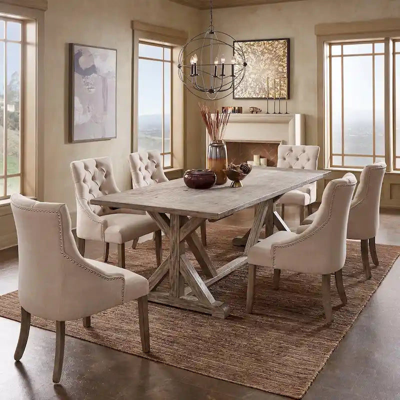 Paloma Antique Grey Reclaimed Wood Dining Set by iNSPIRE Q Artisan
