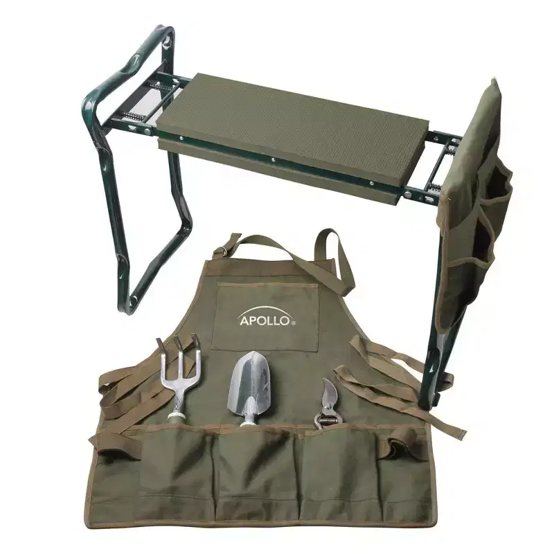 Apollo Tools 6pc Garden Tool Set DT3798: Rust-Resistant Gardening Tools & Gifts, Olive Green, Lifetime Warranty