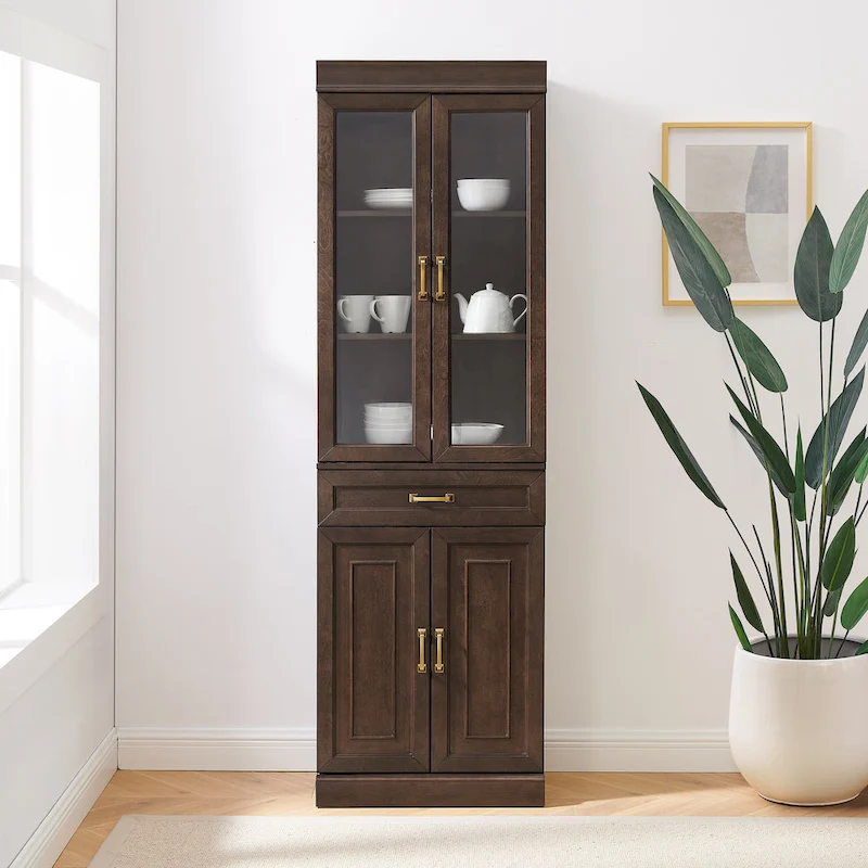 Crosley Stanton Glass Door Kitchen Storage Pantry Cabinet