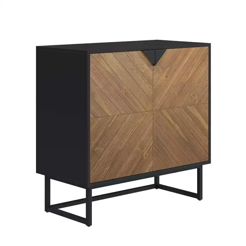 Enloe Console Table with Wood Doors Black