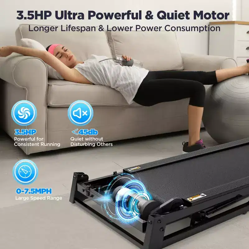 3.5HP Treadmill on Sale: Foldable Treadmill with 12% Incline, APP & Bluetooth Speakers, 330lbs Capacity, 64 Programs, Home Gym