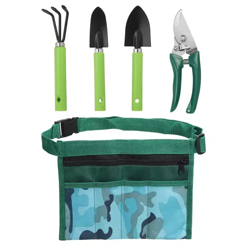 Unique Bargains Durable Garden Yard Lawn Tool Set with Pouch Green 1 Set