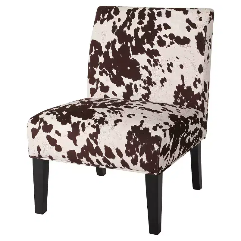 Kassi Cowhide Print Upholstered Accent Chair - Christopher Knight Home: Rubberwood Frame, Polyester Fabric