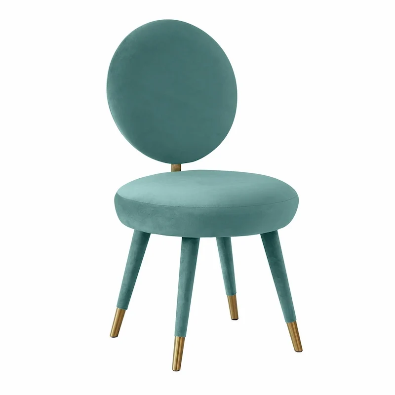Kylie Oval-back Armless Velvet Dining Chair